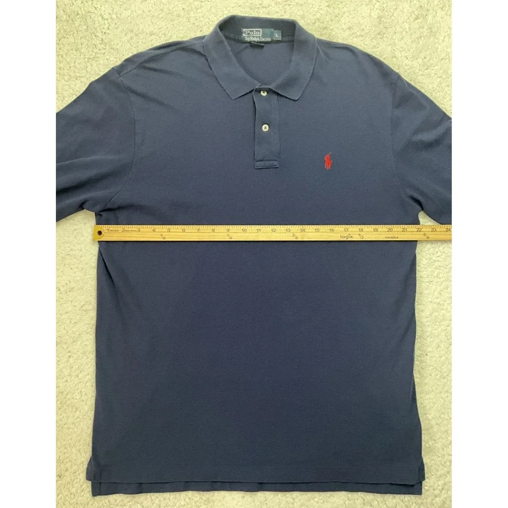 Ralph Lauren Polo Mens Blue Long Sleeve Pullover Polo Shirt Size L